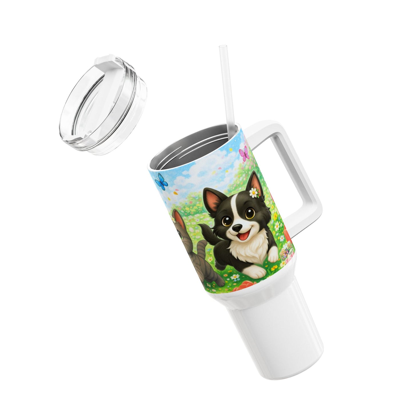 Lente Tumbler 1200 ML – Nikita, Shelby & Maggie – RVS Thermobeker met Handvat en Deksel