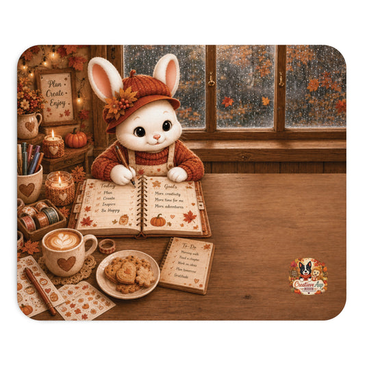 Maggie Cozy Planning Herfst Muismat | Neopreen Bureauonderlegger | Creatieve Aap Herfstcollectie 2026