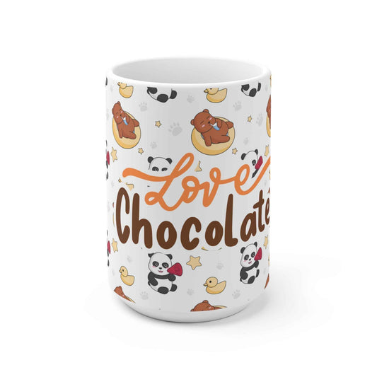 Mok “Love Chocolate” met Panda & Teddybeer Design – 330ml & 440 ml
