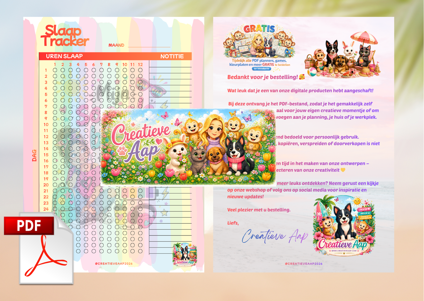 Augustus 2026 Planner Set PDF β Downloadbare Printable Planner | Maandplanner, Dagplanner & Slaaptracker