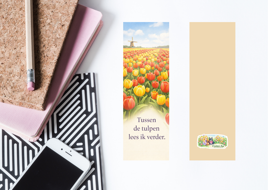 Boekenlegger Tulpen โ Tussen de tulpen lees ik verder | Boekenweek 2026