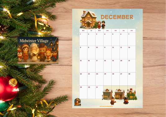 βοΈ December 2025 Planner Set β Midwinter Village