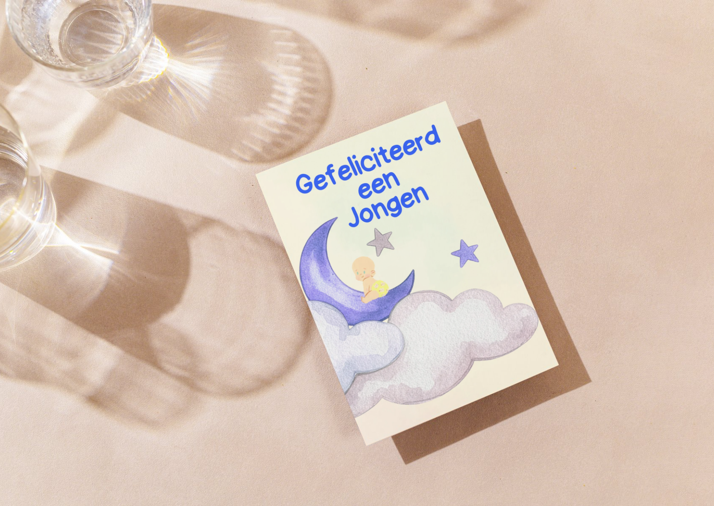 Geboorte Wenskaart Jongen A6 β Gefeliciteerd Een Jongen | Babykaart | Verkrijgbaar met of zonder envelop