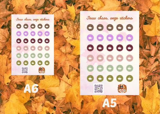 Herfst Spaarvarken Planner Vinyl Stickers | Budget Stickers | A6 & A5 | Handmade | Creatieve Aap