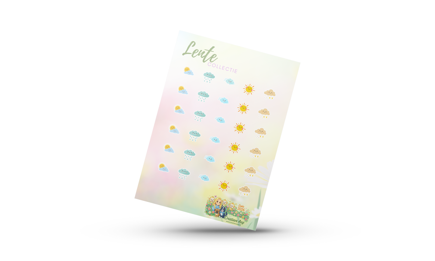 Weer Icoontjes Planner Stickers – Lente Collectie 2026 | Kawaii Weather Icons