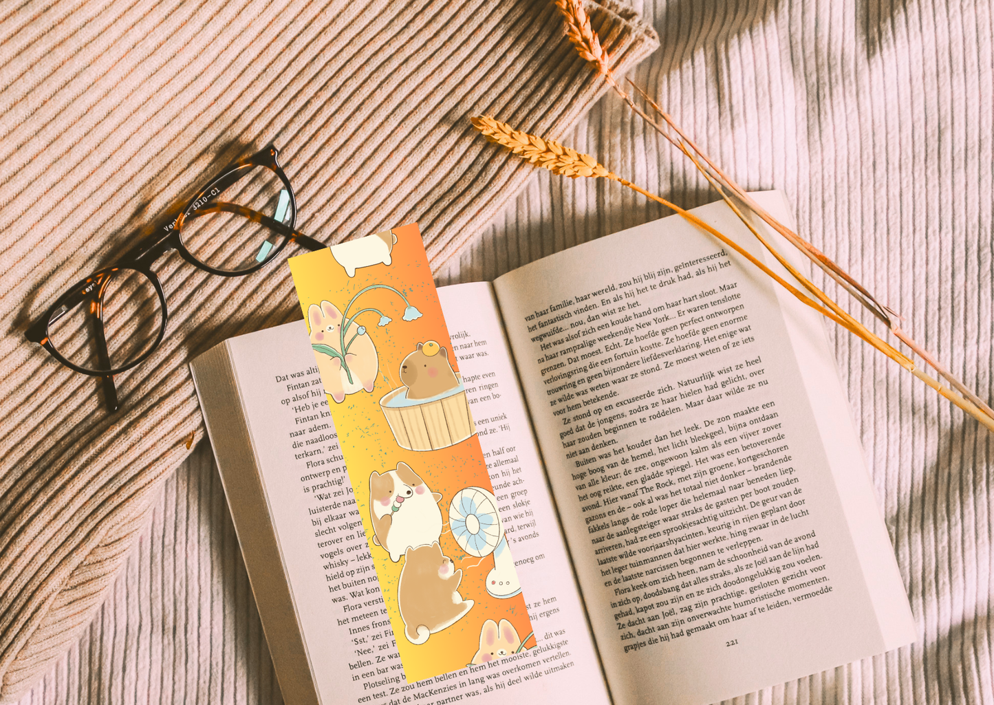 Kawaii Zomer Boekenlegger β Handgemaakt β 5,5 x 15 cm