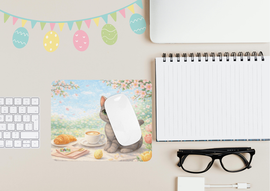 Shelby Paas Muismat – Vrolijk Pasen | Eigen Creatieve Aap Design | Neopreen | 23,2 x 19,4 cm