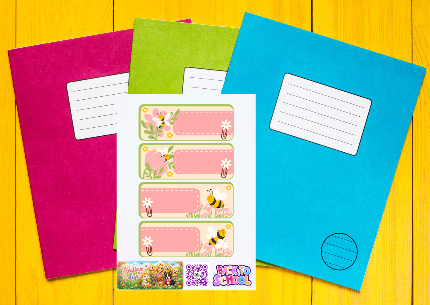 Bezige Bij Label Stickers – Beschrijfbare Planner Etiketten – Vinyl Matte Stickers – A6 & A5