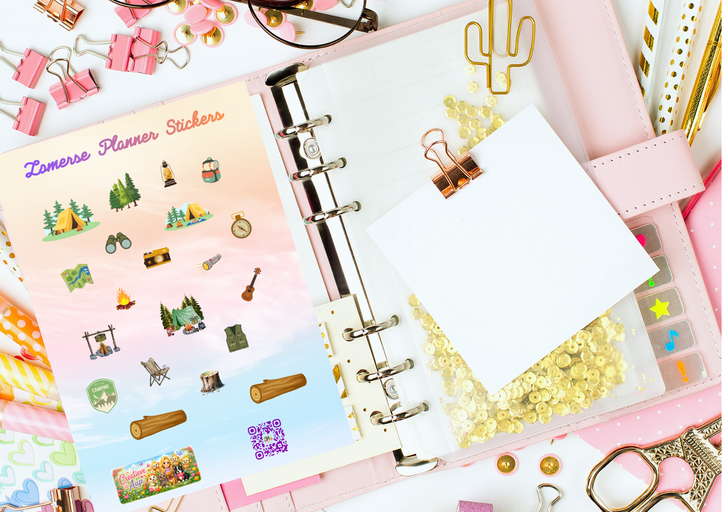 Zomerse Kamperen Planner Stickers | Camping Stickers | A6 & A5 Vinyl Planner Stickers