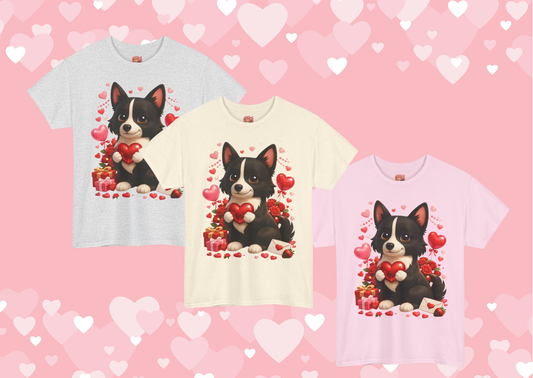 Valentijn Shirt Nikita – Liefdevolle Hond met Hartjes | Unisex T-shirt