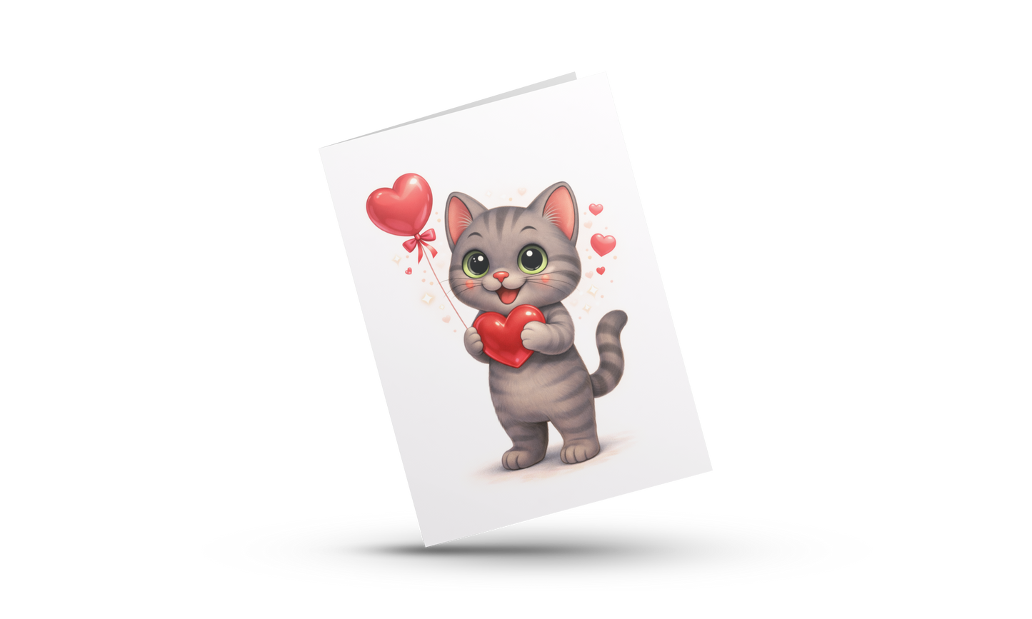 π Valentijn Wenskaart Shelby β Kawaii Kat | A6 Gevouwen