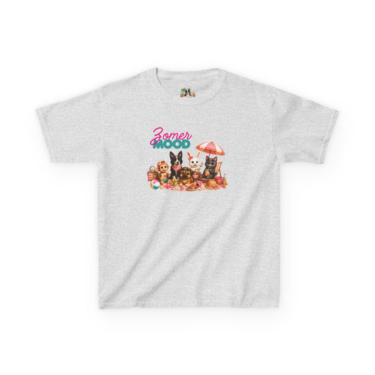 Zomer Mood Kinder T-Shirt – Creatieve Aap Karakters Zomer Shirt voor Kinderen