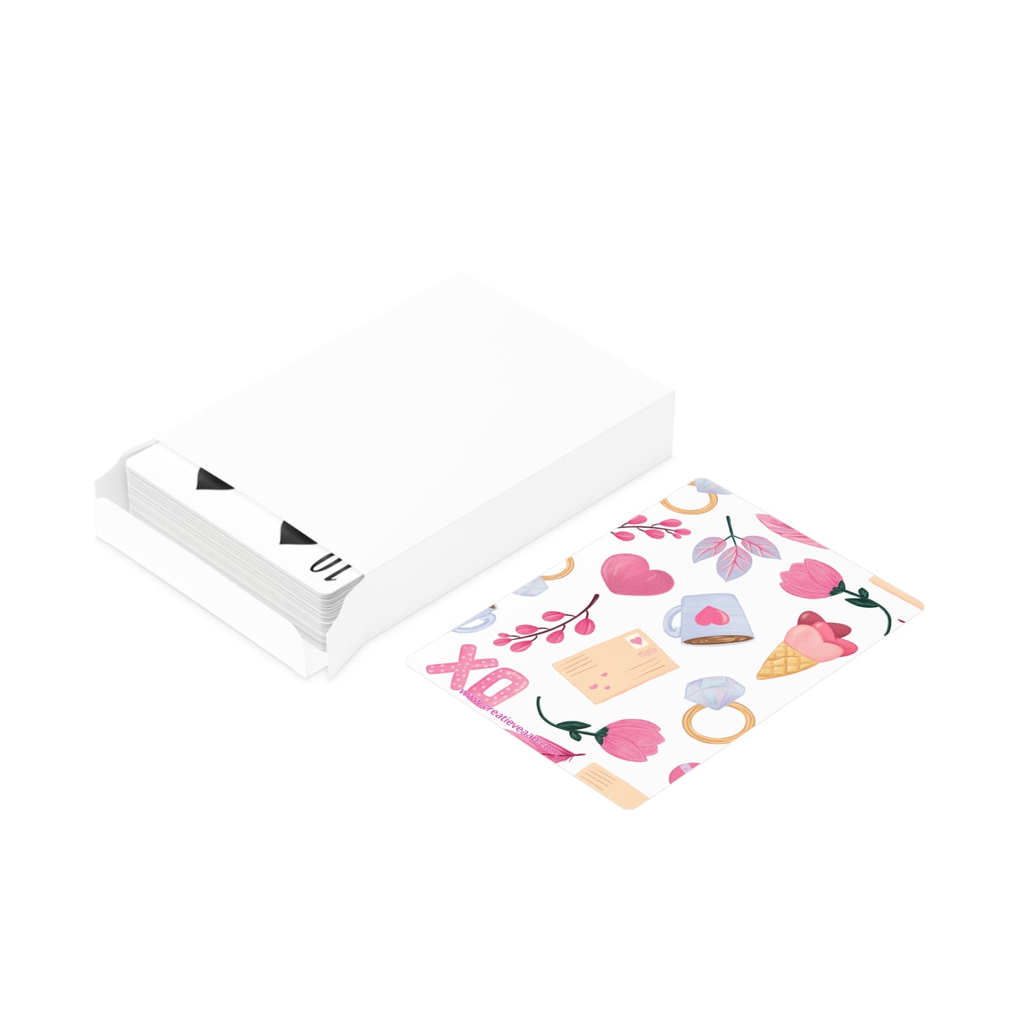 XO Love Speelkaarten – Romantisch Pokerdeck met Hartjes & Liefdevolle Illustraties