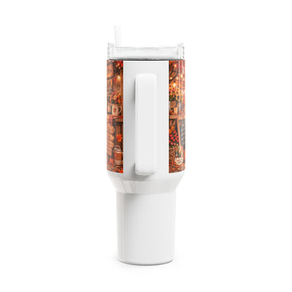 Maggie Planner Onderweg Herfst Tumbler 1,18 Liter | Dubbelwandige RVS Thermobeker met Rietje | Creatieve Aap
