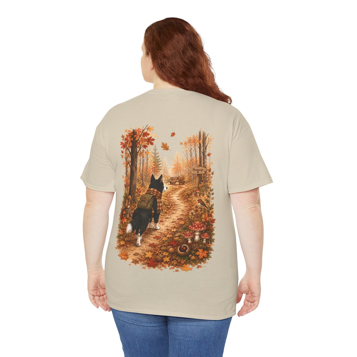Nikita Forest Mood Herfst T-Shirt – Unisex Dubbelzijdig Bedrukt | Herfst Wandeling Shirt | Gildan 5000