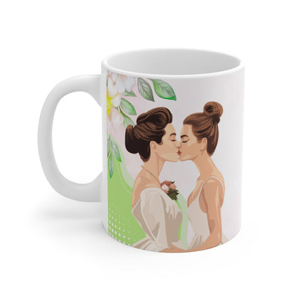 Mrs. & Mrs. Liefdesmok met Bruidskus – Trouwcadeau (325 ml & 440 ml) Printify