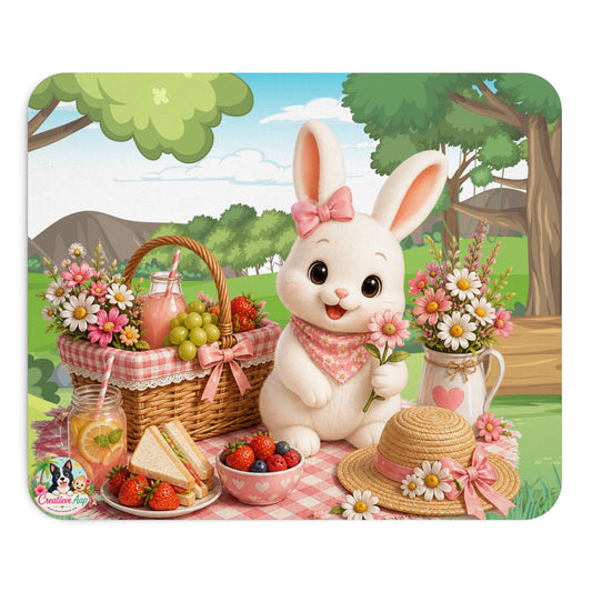 Maggie Picknick Muismat | Kawaii Bunny Mousepad | Cozy Bureau Accessoire | Creatieve Aap