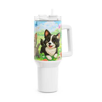 Lente Tumbler 1200 ML – Nikita, Shelby & Maggie – RVS Thermobeker met Handvat en Deksel
