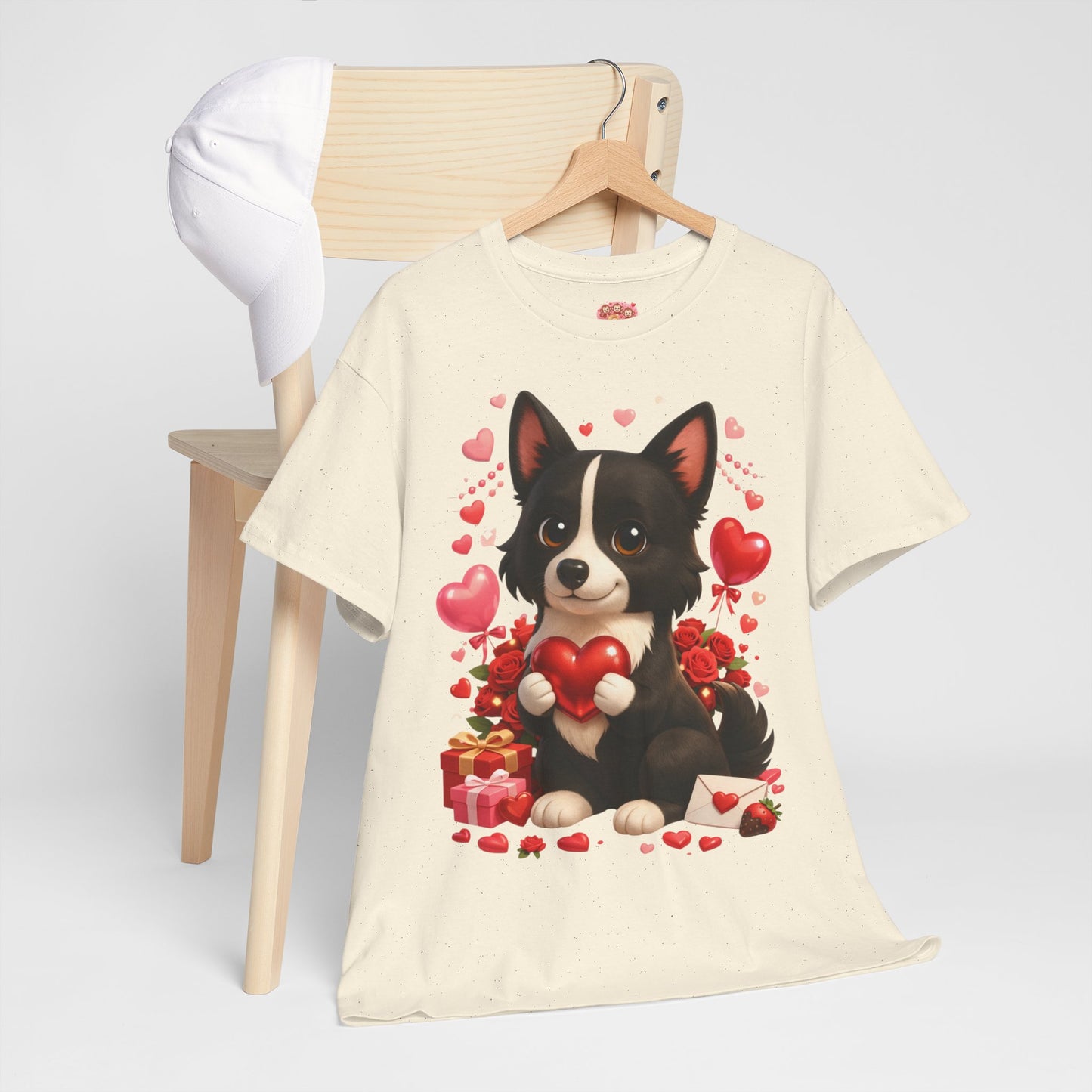 Valentijn Shirt Nikita – Liefdevolle Hond met Hartjes | Unisex T-shirt