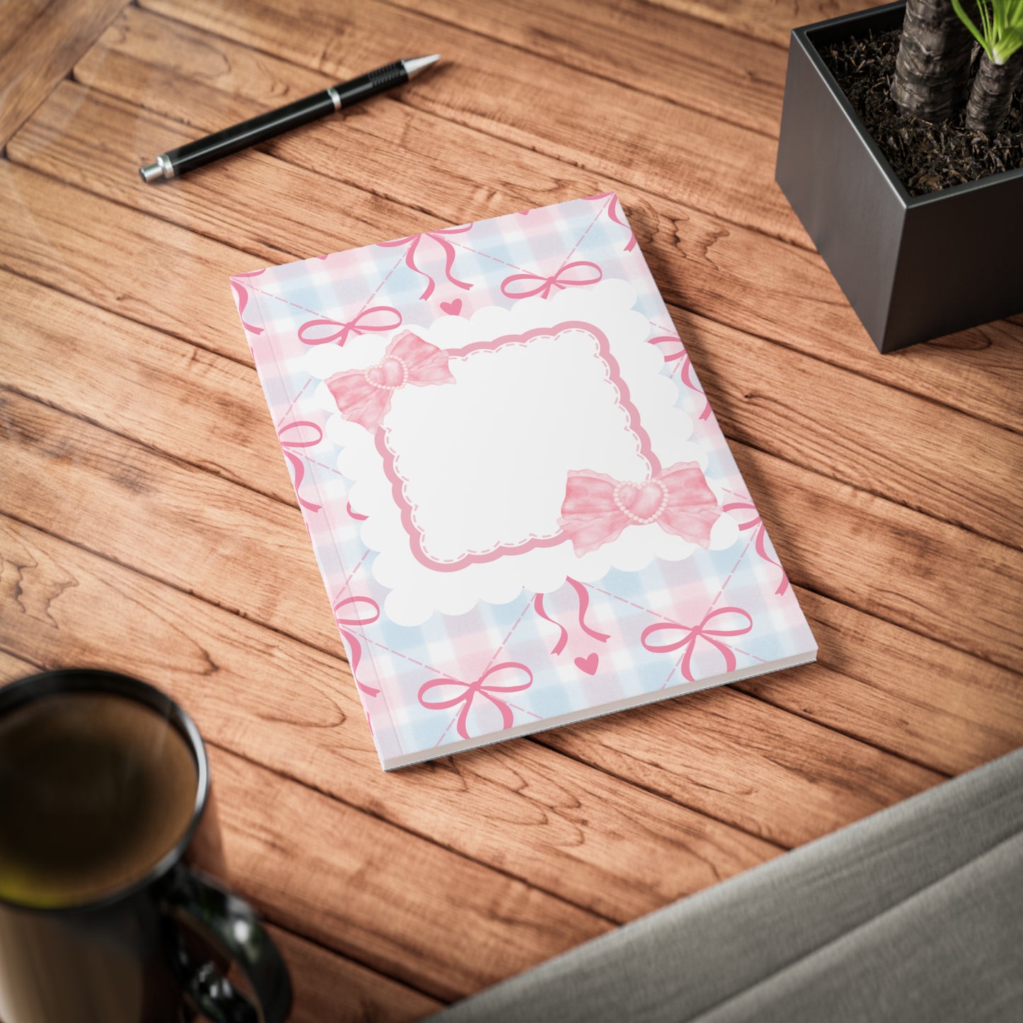Kawaii Strikjes A5 Notitieboek – Pastel Roze – Gelinieerd – 150 Pagina's