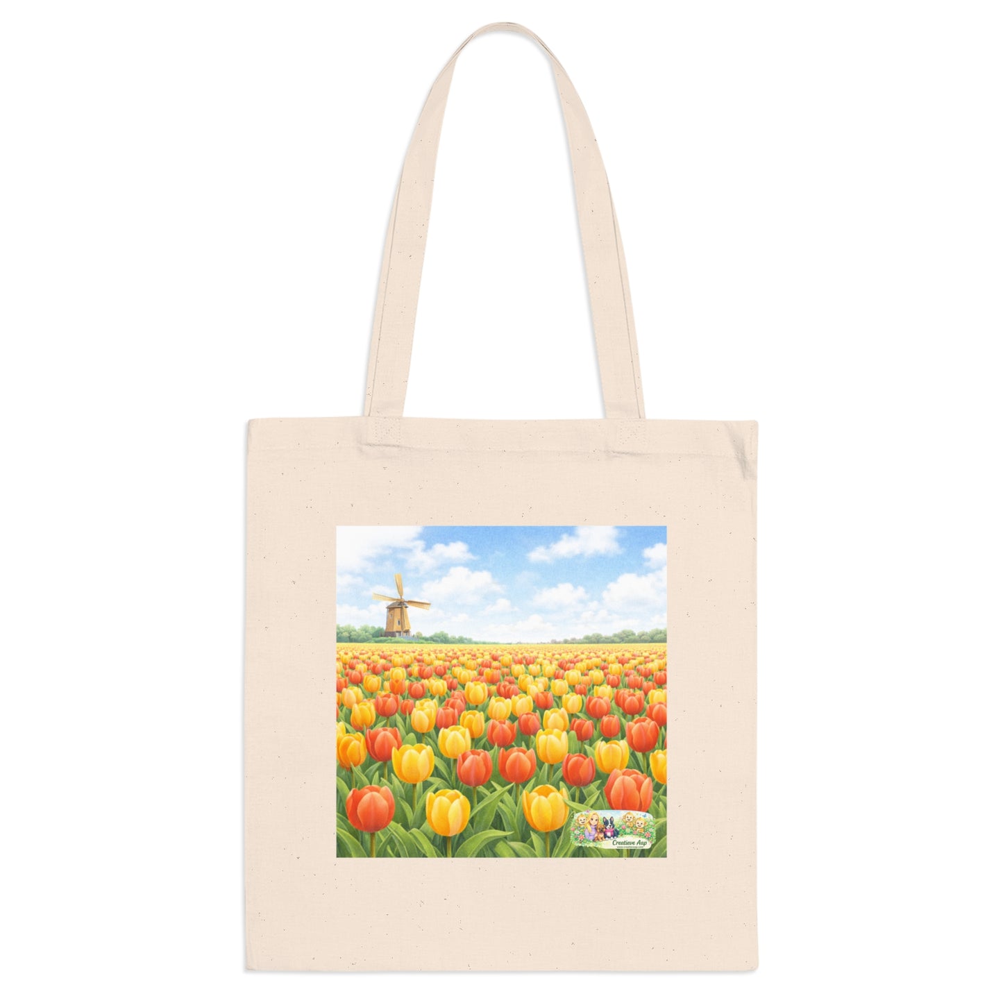 Canvas Tote Bag Tulpenveld – Lente Shopper Tas | Creatieve Aap