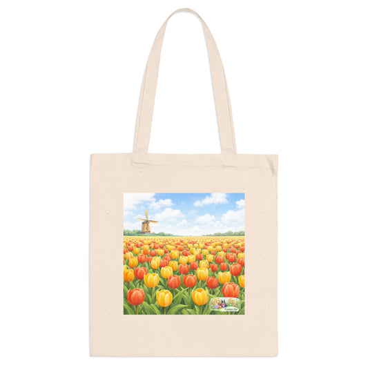 Canvas Tote Bag Tulpenveld – Lente Shopper Tas | Creatieve Aap