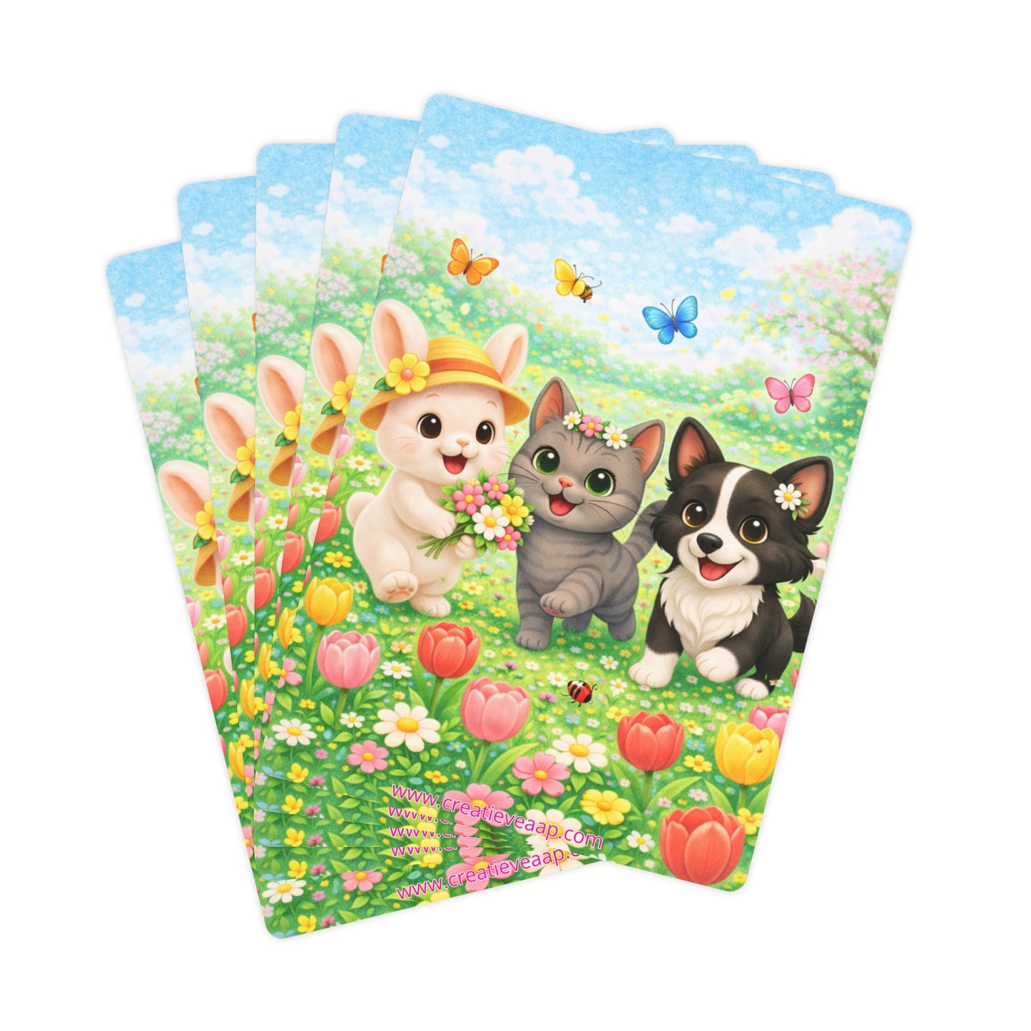 Nikita, Maggie & Shelby Lente Speelkaarten – Fleurig Pokerdeck met Dieren & Bloemen