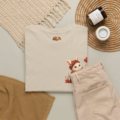 Maggie Cozy Planning Herfst T-Shirt – Dubbelzijdig Bedrukt | Unisex Heavy Cotton Shirt | Herfst Konijn