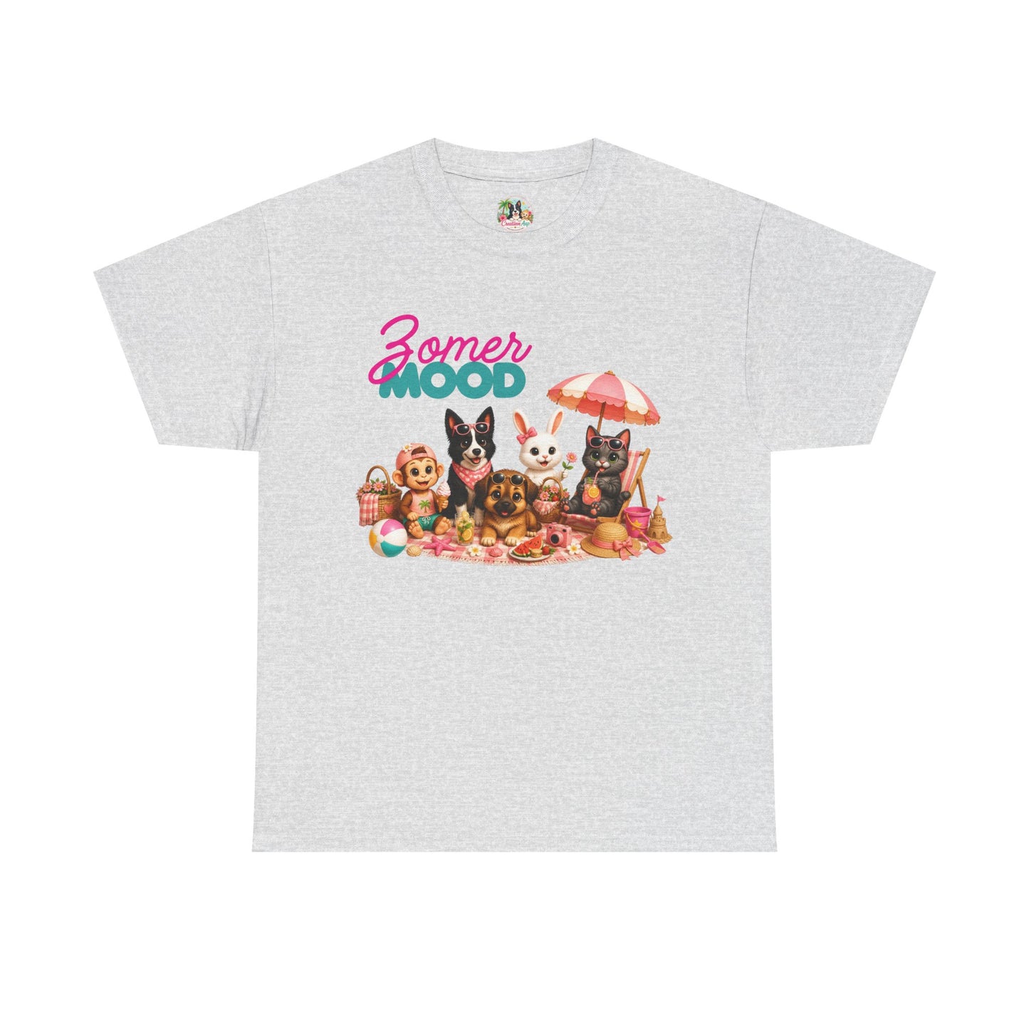 Zomer Mood T-Shirt Volwassenen – Creatieve Aap Karakters Shirt | Kawaii Zomer Shirt
