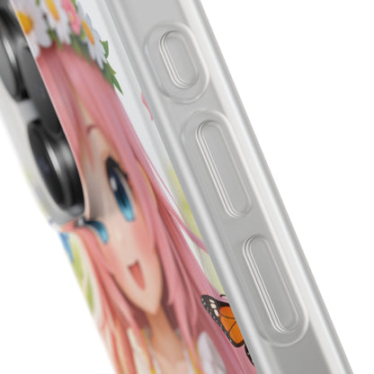 Lente Girl Telefoonhoesje – Kawaii Anime Bloemen Design – Transparante Flexi Case – iPhone & Samsung Galaxy – Creatieve Aap Lente 2026