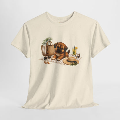 Novi Zomer T-Shirt Volwassenen – Kawaii Puppy Strand Shirt | Creatieve Aap