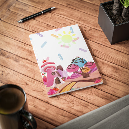 Kawaii Snoepwereld A5 Notitieboek – Zoete Fantasiewereld – Gelinieerd – 150 Pagina's