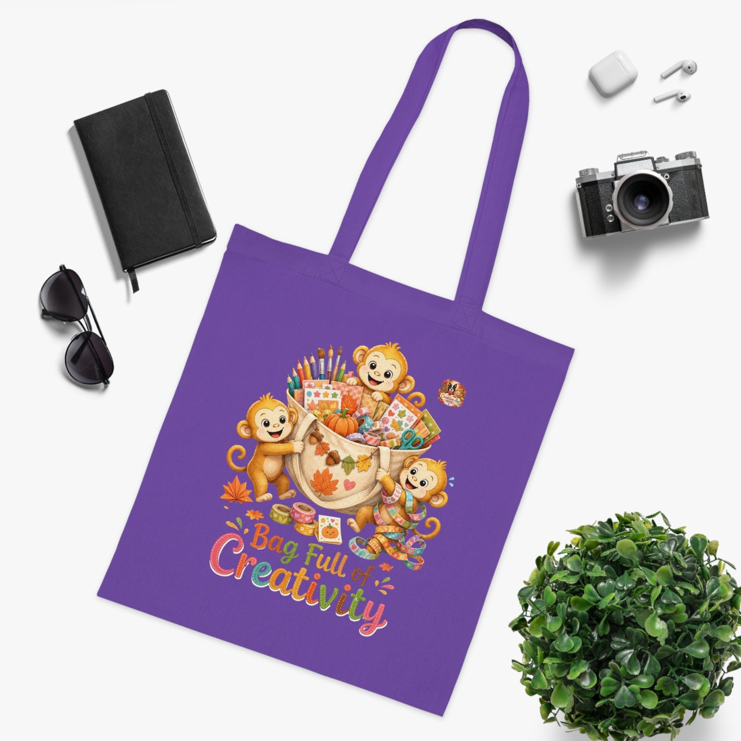 Creatieve Aapjes – Bag Full of Creativity Totebag | 100% Katoen | Herfstcollectie 2026