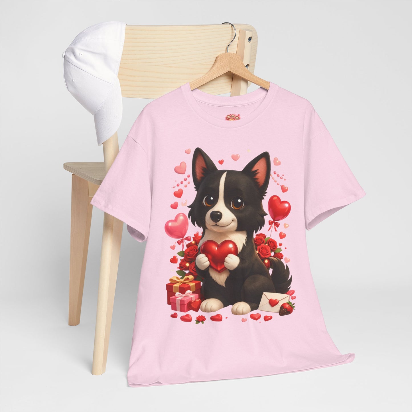 Valentijn Shirt Nikita – Liefdevolle Hond met Hartjes | Unisex T-shirt