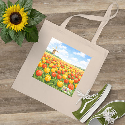 Canvas Tote Bag Tulpenveld – Lente Shopper Tas | Creatieve Aap