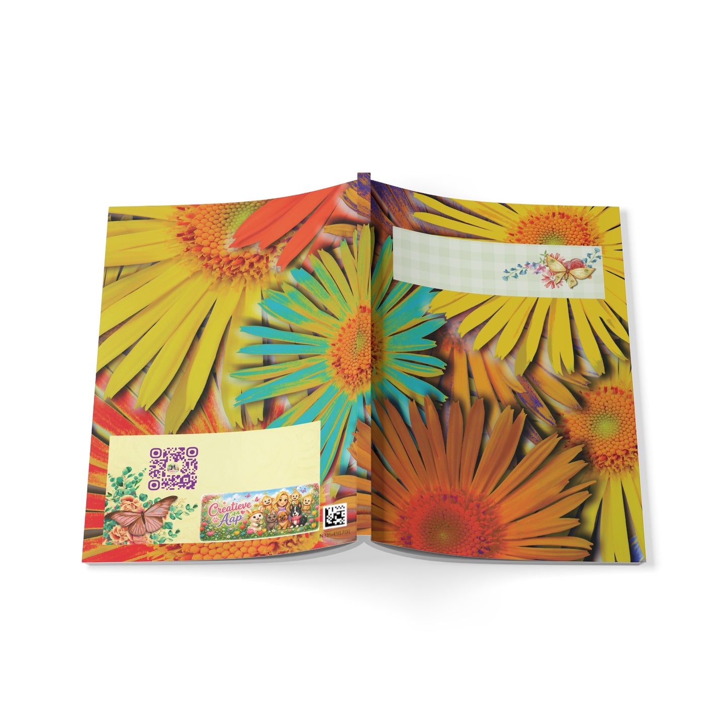 Fleurige Bloemen Notebook A5 | Bullet Journal | Dagboek | Schrift | Creatieve Aap