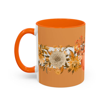 Herfst Pompoen Mok 330 ml | Keramische Koffie- en Theemok | Pompoen & Bloemen Design | Herfst Collectie 2026