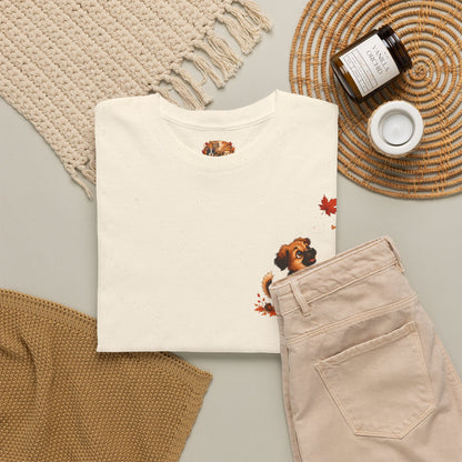 Novi Leaf Chaser Herfst T-Shirt – Unisex Dubbelzijdig Bedrukt | Schattig Herfst Honden Shirt | Gildan 5000