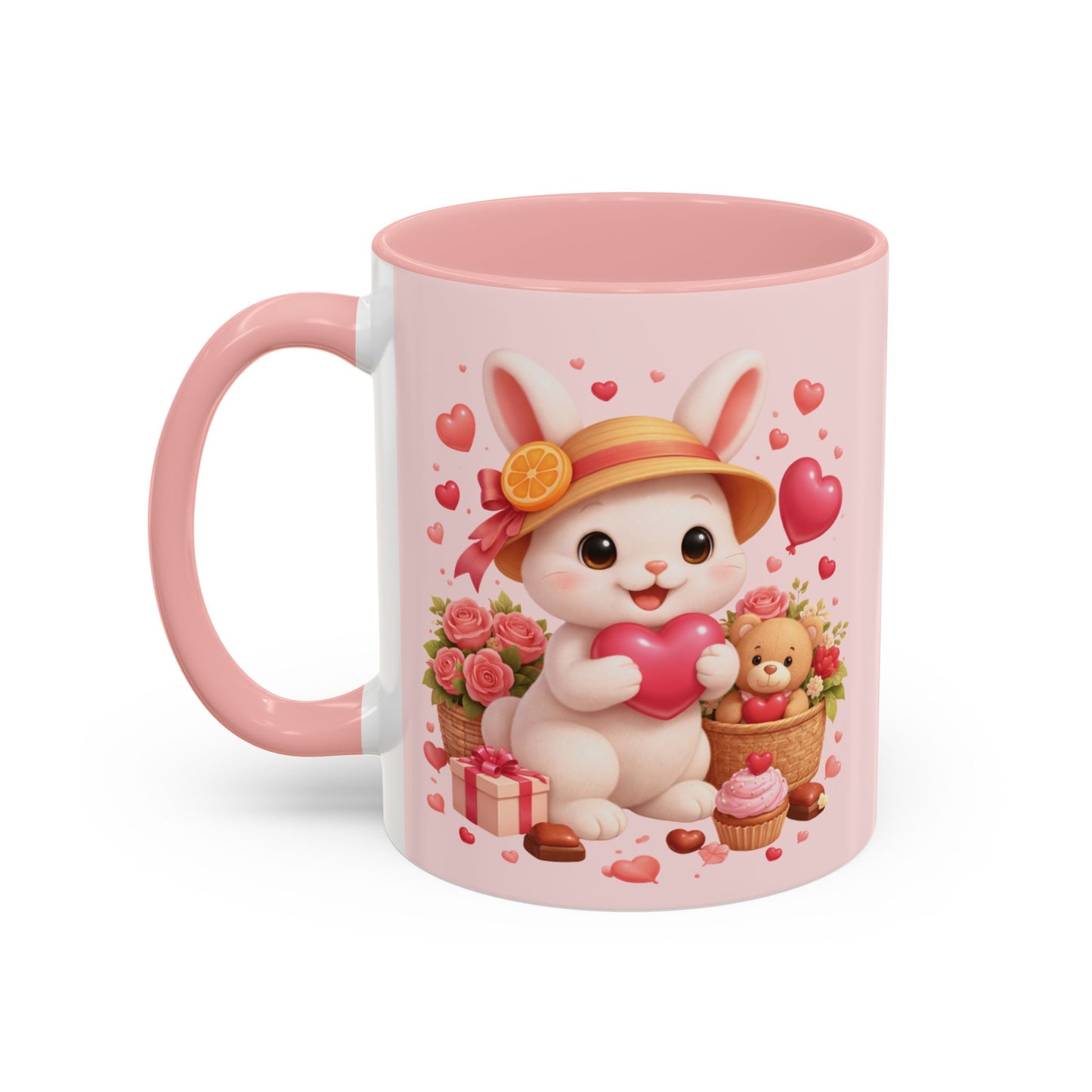 Valentijn Mok Maggie met Hart – Liefdevolle Quote – Roze Binnenkant & Oor