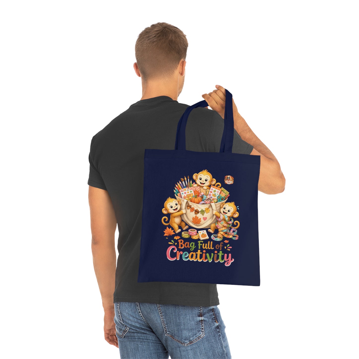 Creatieve Aapjes – Bag Full of Creativity Totebag | 100% Katoen | Herfstcollectie 2026