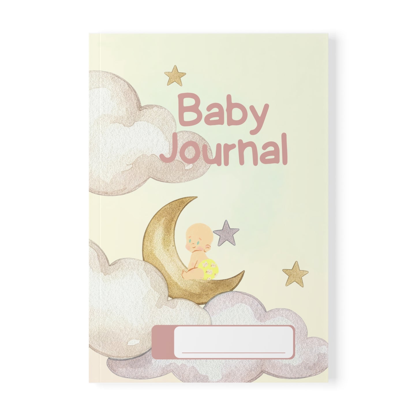 Baby Journal A5 Notitieboek – Baby Maan & Wolkjes – Gelinieerd – 150 Pagina's