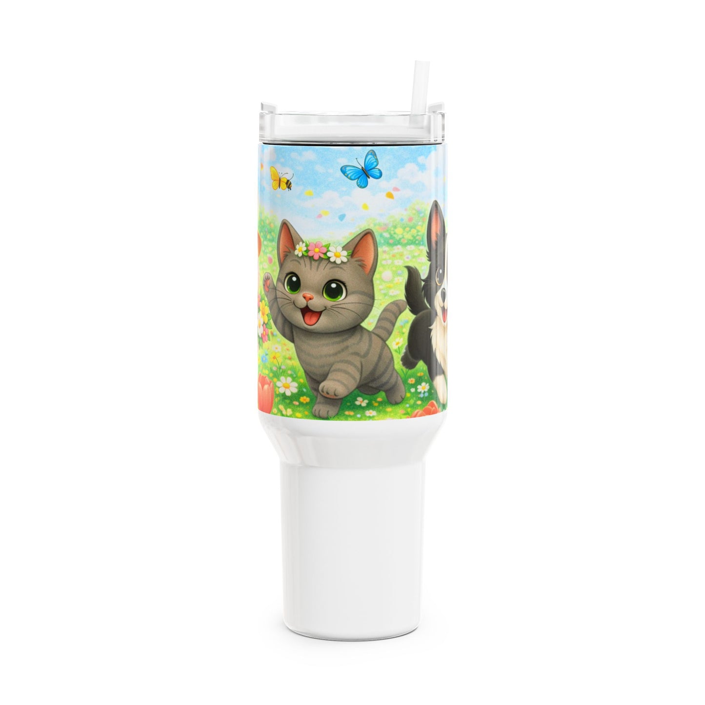 Lente Tumbler 1200 ML – Nikita, Shelby & Maggie – RVS Thermobeker met Handvat en Deksel