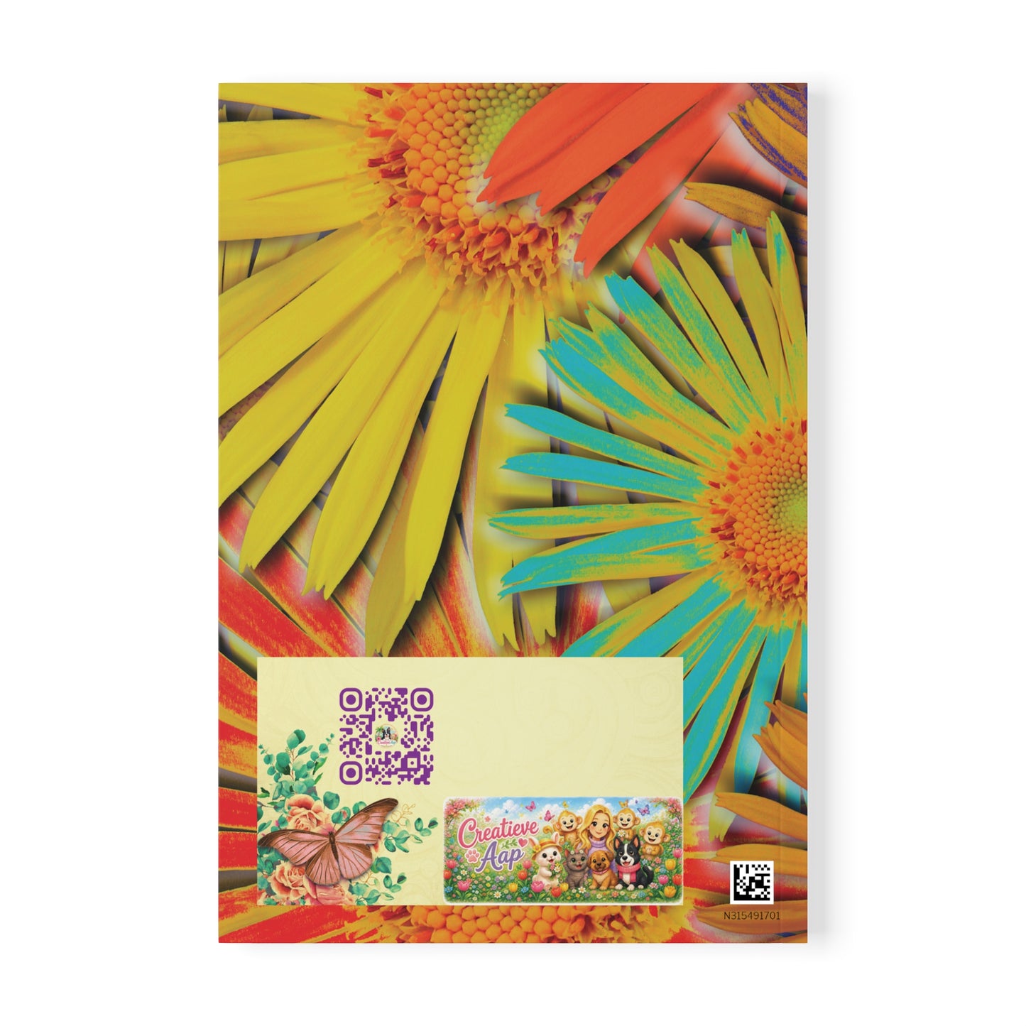 Fleurige Bloemen Notebook A5 | Bullet Journal | Dagboek | Schrift | Creatieve Aap