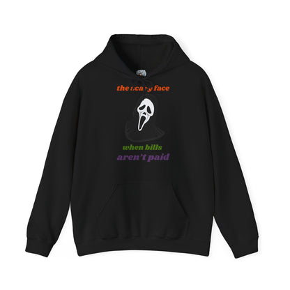 Unisex Heavy Blend™ Hooded Sweatshirt – The Scary Face When Bills Aren’t Paid Hoodie