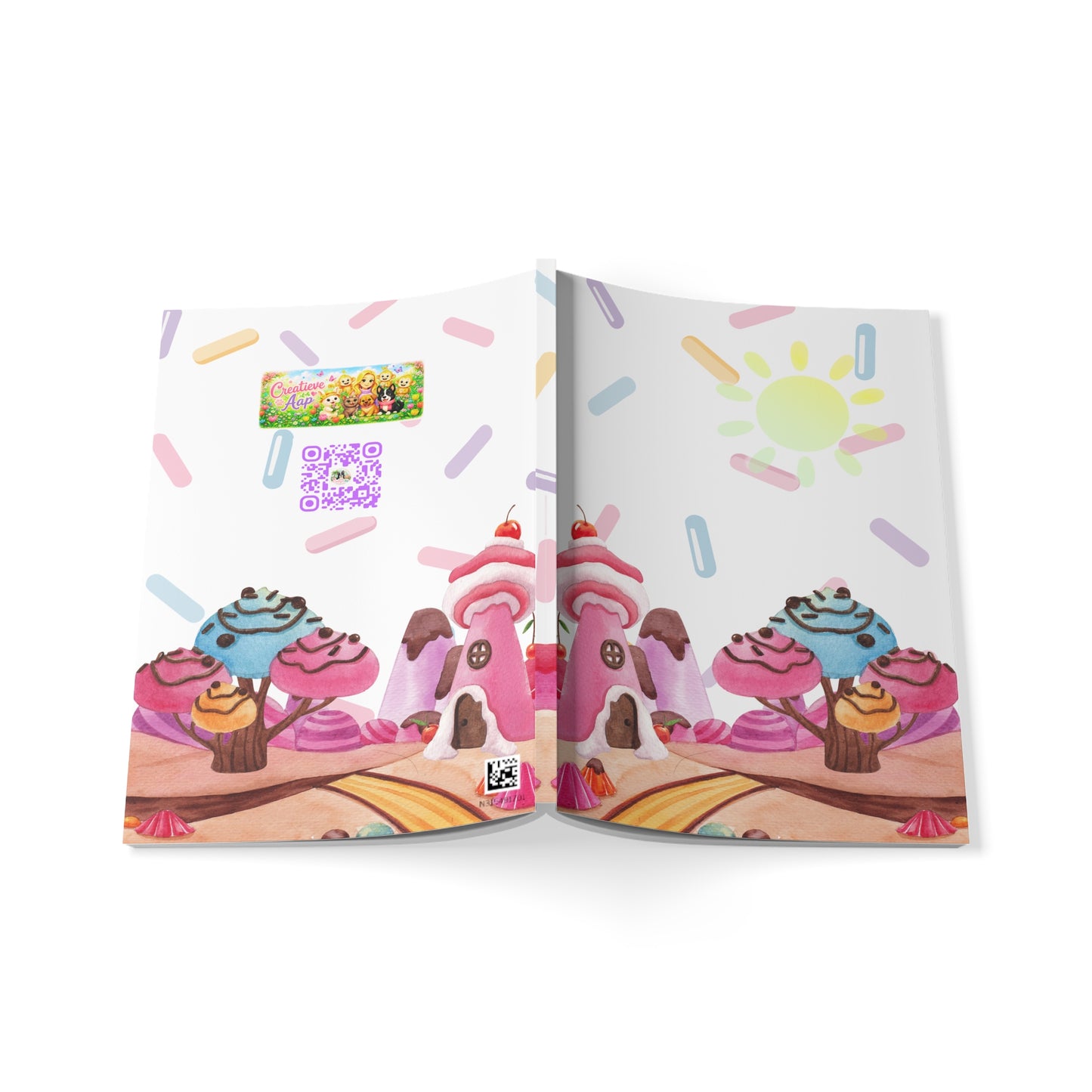 Kawaii Snoepwereld A5 Notitieboek – Zoete Fantasiewereld – Gelinieerd – 150 Pagina's
