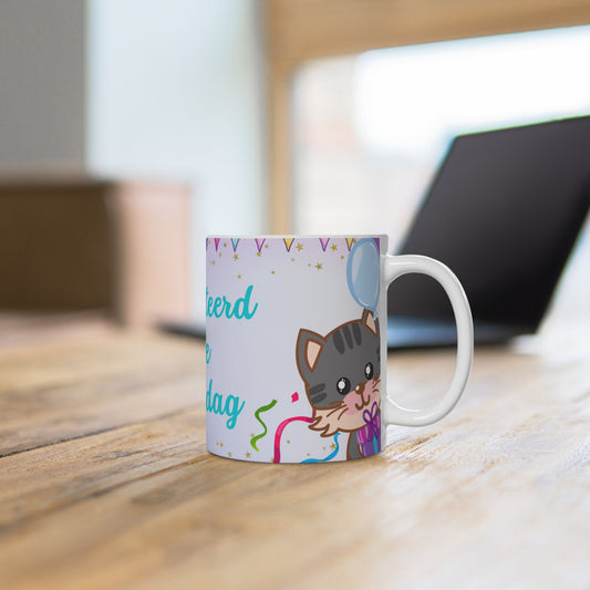 verjaardag gefeliciteerd katten mok Printify
