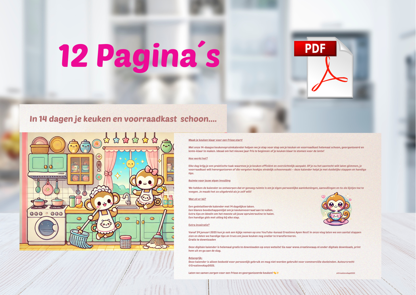 14 Dagen Keuken Opruim Challenge – PDF Planner (12 Pagina’s)