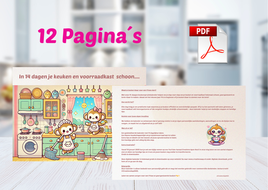 14 Dagen Keuken Opruim Challenge – PDF Planner (12 Pagina’s)