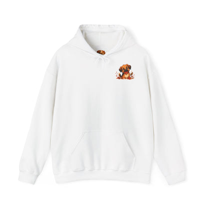 Novi Leaf Chaser Puppy Hoodie – Unisex Herfst Hoodie | Speelse Puppy Design | Gildan 18500