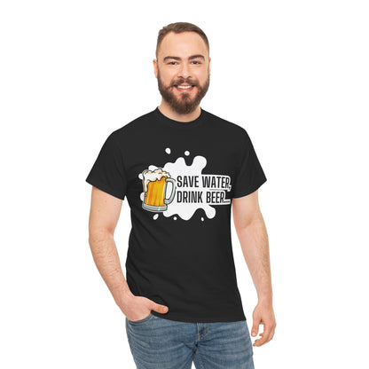 Unisex Unisex Heavy Cotton Tee – Save Water, Drink Beer